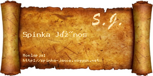 Spinka János névjegykártya