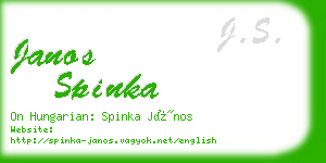 janos spinka business card